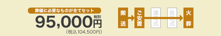 葬儀に必要なものが全てセットで15万円(税込16.5万円)